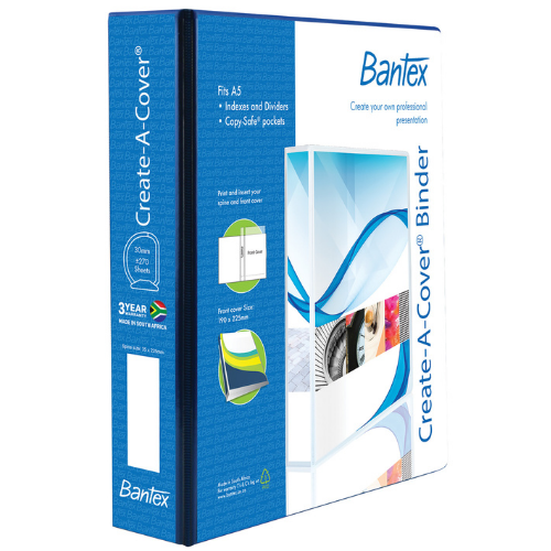 Bantex CreateACover Premium Presentation Binder A5 30mm Spine PVC 2