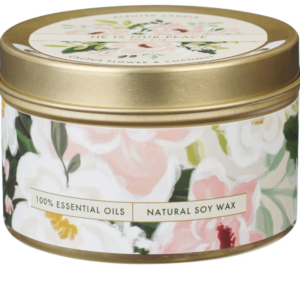 He Is Our Peace Cactus Flower and Coconut Scented Candle in Tin