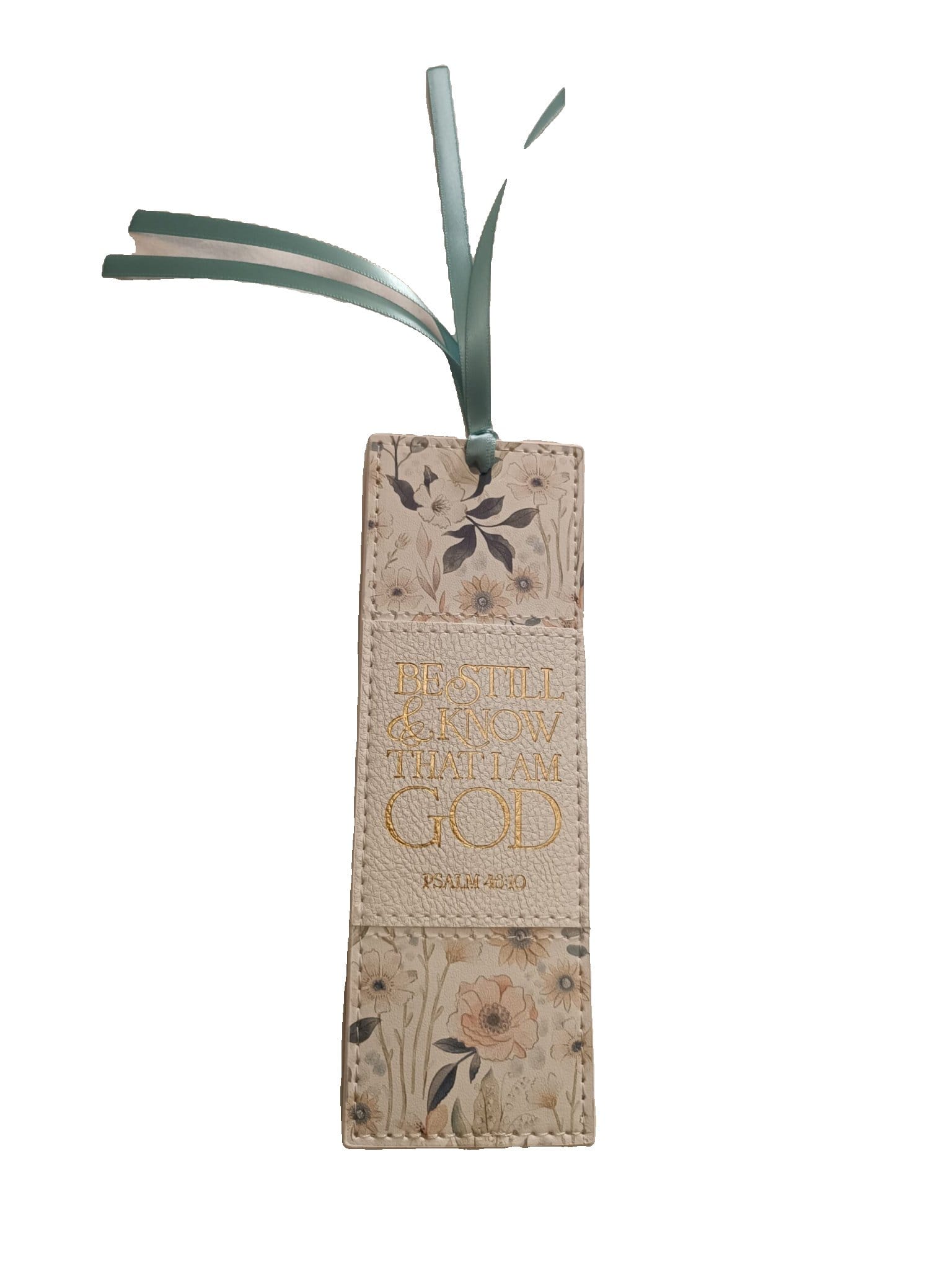 Be Still & Know That I Am God White Faux Leather Bookmark