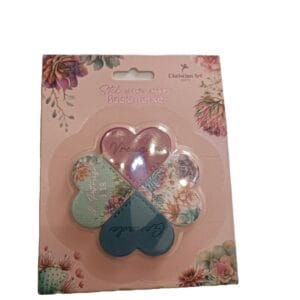 Vreugde en Genade Afrikaans Four-Piece Faux Leather Heart Corner Bookmark Set